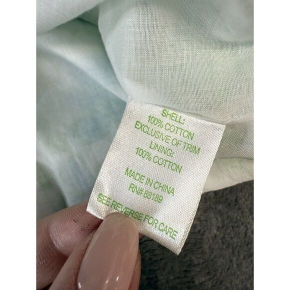 Lilly Pulitzer - Green White Jungle Print "Janice" Shift Dress Embroidery sz 00 - Picture 14 of 15